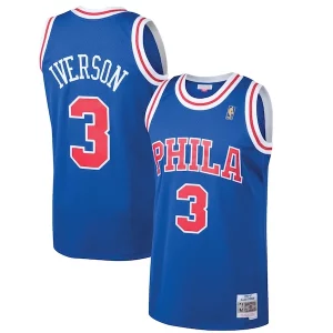 Amazing Allen Iverson Philadelphia 76ers 1996/97 Hardwood Classics Swingman Jersey Royal