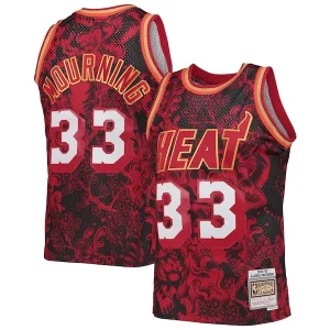 Amazing Alonzo Mourning Miami Heat Hardwood Classics 1996/97 Lunar New Year Swingman Jersey Red