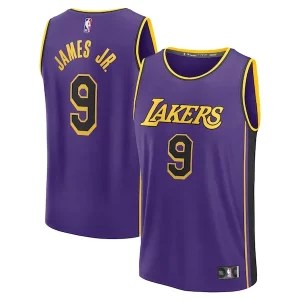 Amazing Bronny James Los Angeles Lakers Fast Break Replica Player Jersey Statement Edition Purple