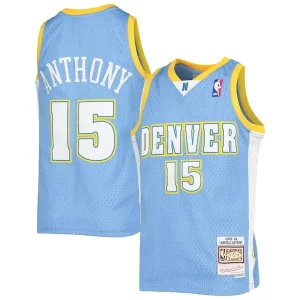 Amazing Carmelo Anthony Denver Nuggets Youth 2003 04 Hardwood Classics Swingman Jersey Powder Blue