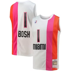 Amazing Chris Bosh Miami Heat 2001/02 Hardwood Classics Swingman Jersey White