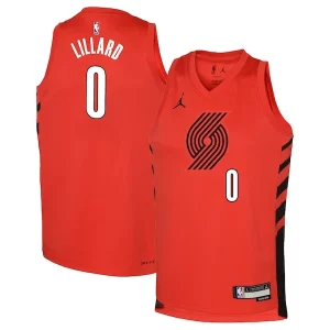 Amazing Damian Lillard Portland Trail Blazers Jordan Brand Youth Swingman Jersey Statement Edition Red
