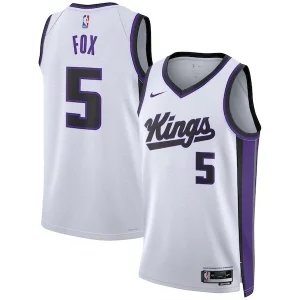 Amazing De'Aaron Fox Sacramento Kings Nike Unisex Swingman Jersey Association Edition White/Black