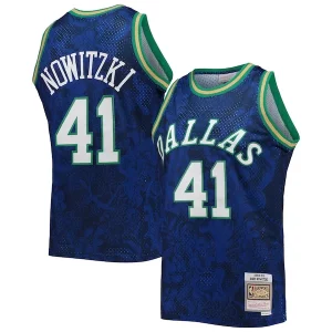 Amazing Dirk Nowitzki Dallas Mavericks Hardwood Classics 1998/99 Lunar New Year Swingman Jersey Blue