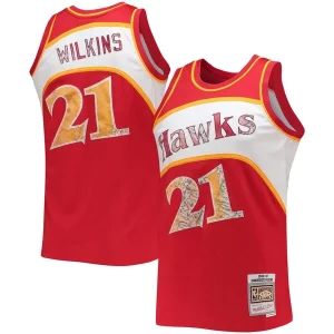 Amazing Dominique Wilkins Atlanta Hawks 1986/87 Hardwood Classics NBA 75th Anniversary Diamond Swingman Jersey Red