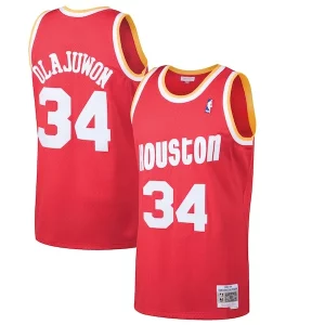 Amazing Hakeem Olajuwon Houston Rockets 1993/94 Hardwood Classics Swingman Jersey Red