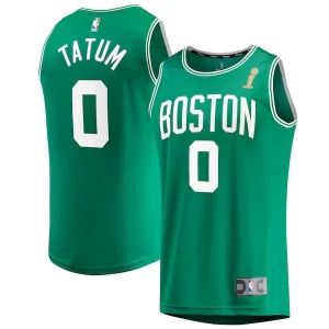 Amazing Jayson Tatum Boston Celtics 2024 NBA Finals Champions Fast Break Replica Player Jersey Kelly Green Icon Edition