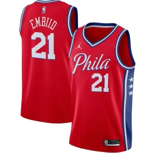Amazing Joel Embiid Philadelphia 76ers Jordan Brand 2020/21 Swingman Jersey Statement Edition Red