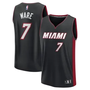 Amazing Kel'el Ware Miami Heat Fast Break Replica Player Jersey Icon Edition Black