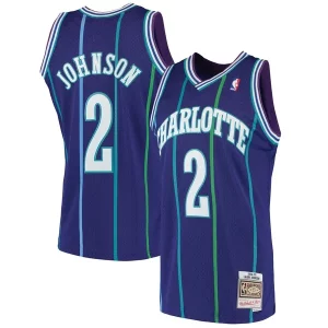 Amazing Larry Johnson Charlotte Hornets 1994/95 Hardwood Classics Swingman Jersey Purple