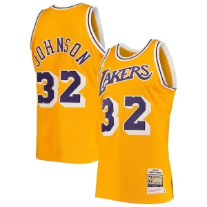 Amazing Magic Johnson Los Angeles Lakers 1984/85 Hardwood Classics Authentic Jersey Gold/Purple