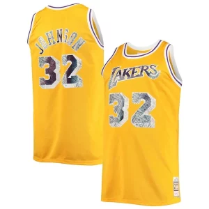 Amazing Magic Johnson Los Angeles Lakers Big & Tall 1984/85 NBA 75th Anniversary Diamond Swingman Jersey Gold
