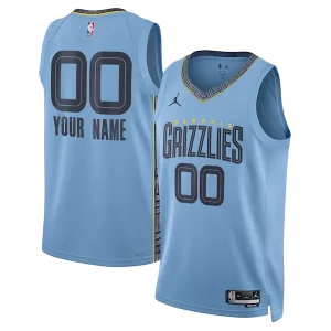 Amazing Memphis Grizzlies Jordan Brand Unisex 2022/23 Swingman Custom Jersey Statement Edition Blue