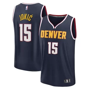 Amazing Nikola Jokic Denver Nuggets Fast Break Replica Player Jersey Icon Edition Navy