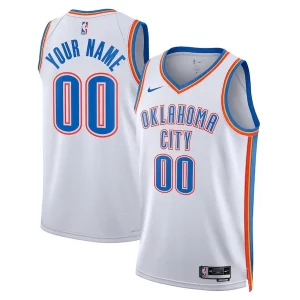 Amazing Oklahoma City Thunder Nike Unisex Swingman Custom Jersey White Association Edition