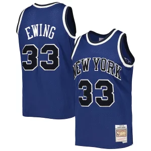 Amazing Patrick Ewing New York Knicks 1997/98 Hardwood Classics Off Court Swingman Jersey Blue