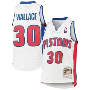 Amazing Rasheed Wallace Detroit Pistons Youth 2003/04 Hardwood Classics Swingman Jersey White