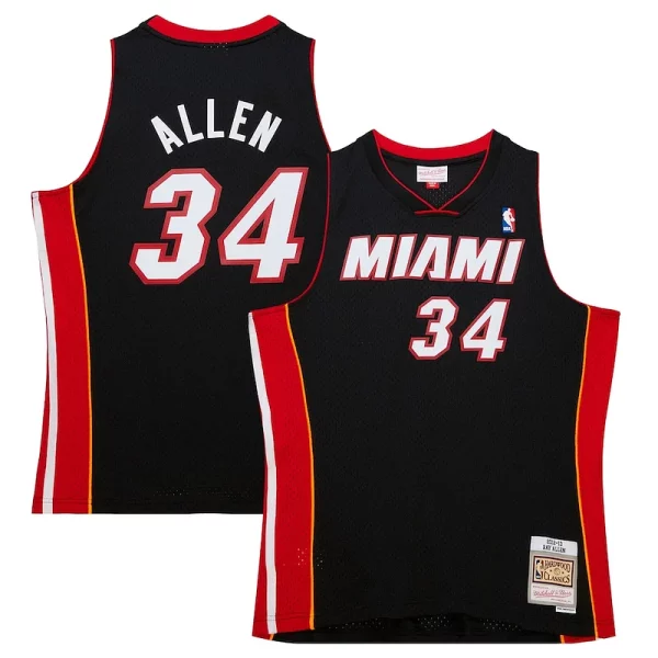 Amazing Ray Allen Miami Heat Hardwood Classics Swingman Jersey Black