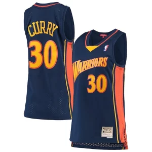 Amazing Stephen Curry Golden State Warriors Women's 2009 10 Hardwood Classics Swingman Jersey Navy