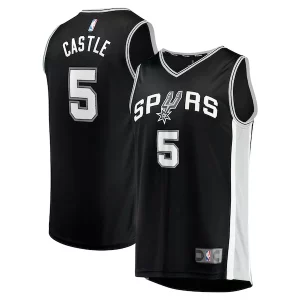 Impressive Stephon Castle San Antonio Spurs 2024 NBA Draft Fast Break Player Jersey Icon Edition Black