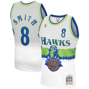 Amazing Steve Smith Atlanta Hawks 1996 97 Hardwood Classics Reload 3.0 Swingman Jersey White