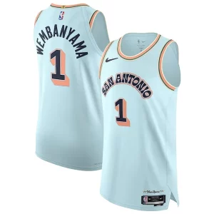 Amazing Victor Wembanyama San Antonio Spurs Nike 2024/25 Authentic Player Jersey City Edition Light Blue