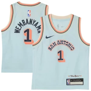 Premium Victor Wembanyama San Antonio Spurs Nike Preschool 2024/25 Swingman Player Jersey City Edition Light Blue
