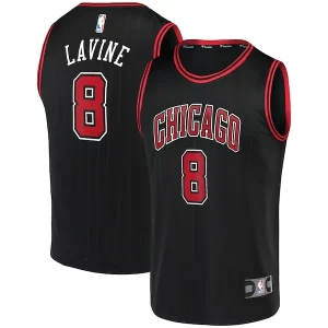 Amazing Zach LaVine Chicago Bulls Fast Break Team Replica Jersey Black Statement Edition