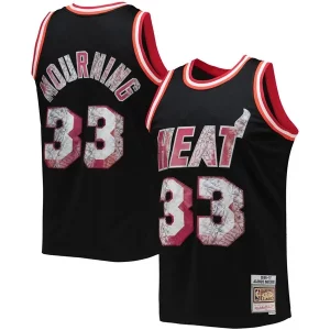 Chic Alonzo Mourning Miami Heat 1996/97 Hardwood Classics NBA 75th Anniversary Diamond Swingman Jersey Black