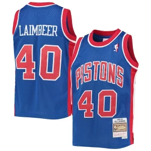 Chic Bill Laimbeer Detroit Pistons Youth 1988/89 Hardwood Classics Swingman Jersey Blue