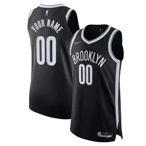 Chic Brooklyn Nets Nike 2021/22 Diamond Authentic Custom Jersey Icon Edition Black