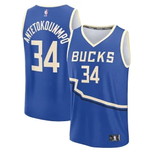 Cool Giannis Antetokounmpo Milwaukee Bucks Youth 2024/25 Fast Break Player Jersey City Edition Royal