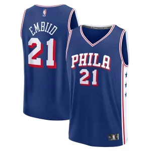 Chic Joel Embiid Philadelphia 76ers Fast Break Replica Player Jersey Icon Edition Royal