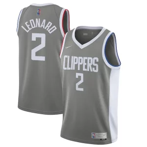 Chic Kawhi Leonard LA Clippers Nike 2020/21 Swingman Player Jersey Gray Earned Edition