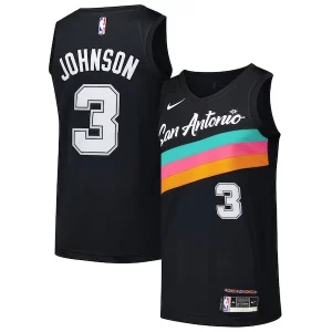 Chic Keldon Johnson San Antonio Spurs Nike Swingman Player Jersey City Edition Black