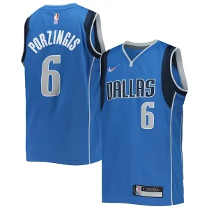 Chic Kristaps Porzingis Dallas Mavericks Nike Youth 2021/22 Diamond Swingman Jersey Icon Edition Blue