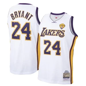 Chic Men's Los Angeles Lakers Kobe Bryant White 2009 10 Hardwood Classics Authentic Jersey