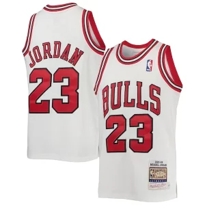 Chic Michael Jordan Chicago Bulls Youth 1997/98 Hardwood Classics Authentic Jersey White/Black/Red