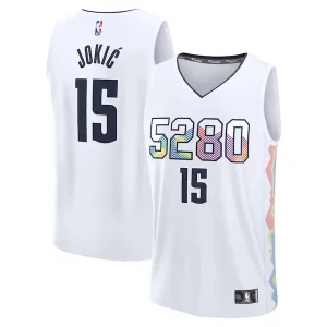 Gorgeous Nikola Jokic Denver Nuggets Youth 2024/25 Fast Break Player Jersey City Edition White