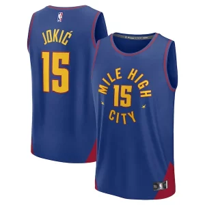 Gorgeous Nikola Jokic Denver Nuggets Fast Break Replica Player Jersey Statement Edition Blue