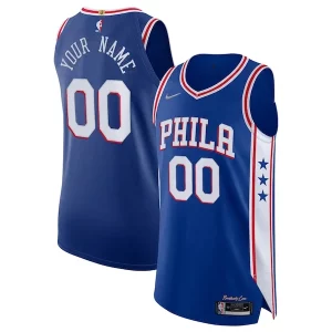 Chic Philadelphia 76ers Nike 2021/22 Diamond Authentic Custom Jersey Icon Edition Royal