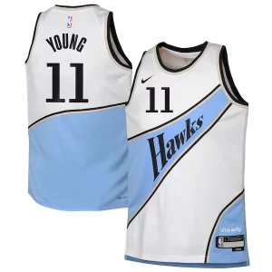 Chic Trae Young Atlanta Hawks Nike Youth 2024/25 Swingman Player Jersey City Edition White