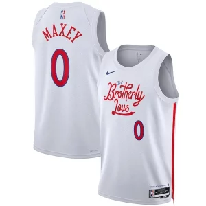 Chic Tyrese Maxey Philadelphia 76ers Nike Unisex 2022/23 Swingman Jersey City Edition White
