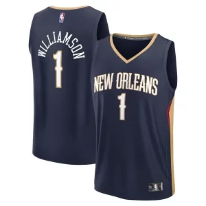 Unique Zion Williamson New Orleans Pelicans Youth Fast Break Replica Player Jersey Icon Edition Navy