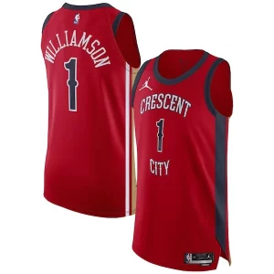 Chic Zion Williamson New Orleans Pelicans Jordan Brand Authentic Jersey Association Edition Red