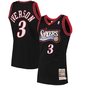 Cool Allen Iverson Philadelphia 76ers 1997/98 Hardwood Classics Authentic Jersey Black
