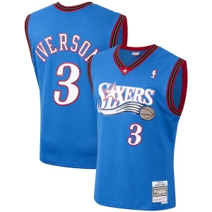 Cool Allen Iverson Philadelphia 76ers 1999/2000 Hardwood Classics Swingman Jersey Royal