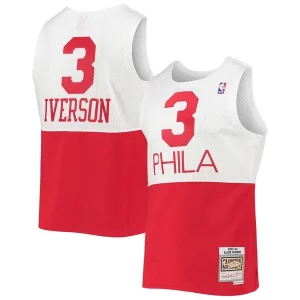 Cool Allen Iverson Philadelphia 76ers 2003/2004 Hardwood Classics Swingman Jersey White/Red