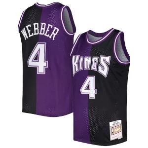 Cool Chris Webber Sacramento Kings Hardwood Classics 2000/01 Split Swingman Jersey Purple/Black