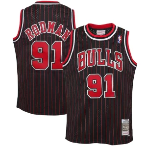 Stylish Dennis Rodman Chicago Bulls Youth 1995/96 Hardwood Classics Swingman Jersey Black